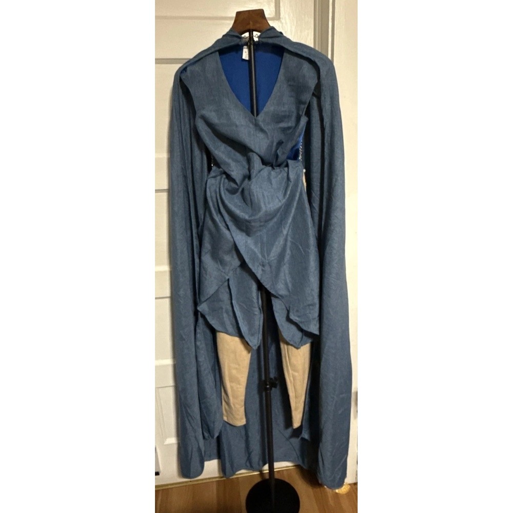Game of Thrones Daenerys Targaryen Cosplay Costume Blue Dress Cloak Dragon Small